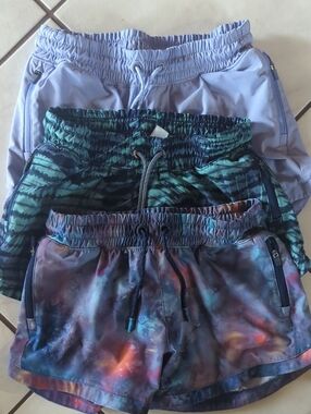 Athleta Kids Multi-Color Active Shorts Set - Purple, Green, Multi
